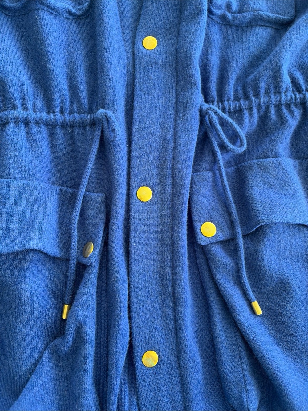 Malo Italy 100% Cashmere Jacket Women’s EU 42 Royal Blue Silk Lined Full Zip - Picture 11 of 11